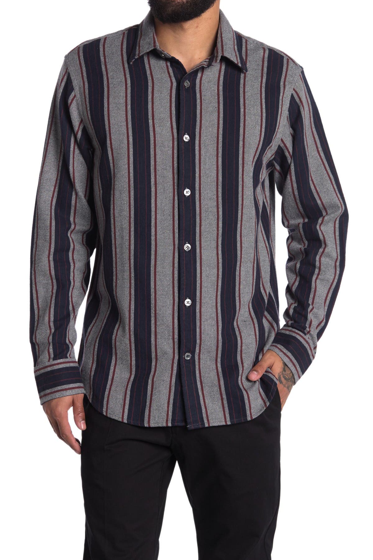 Nn07 Errico Stripe Print Regular Fit Shirt Nordstrom Rack