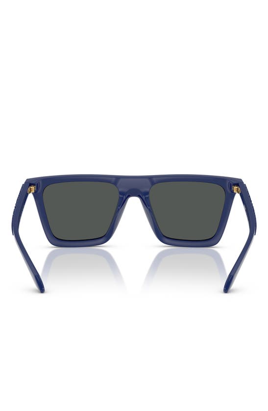 Shop Versace 53mm Rectangular Sunglasses In Blue Grey