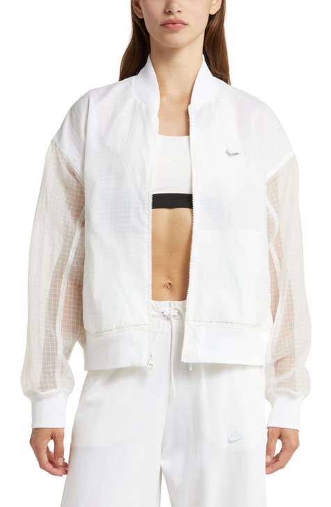 Women's Nike Gray NBA Logoman Element Performance Half-Zip Jacket Size: Extra Small