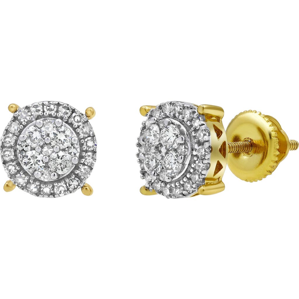 Luvmyjewelry Dreamcatcher Deluxe 14k Yellow Gold Diamond Stud Earrings In 14k Yellow Gold