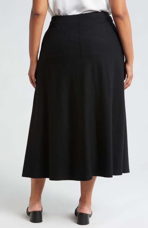 Shop Eileen Fisher Felted Wool Jersey A-line Skirt In Black