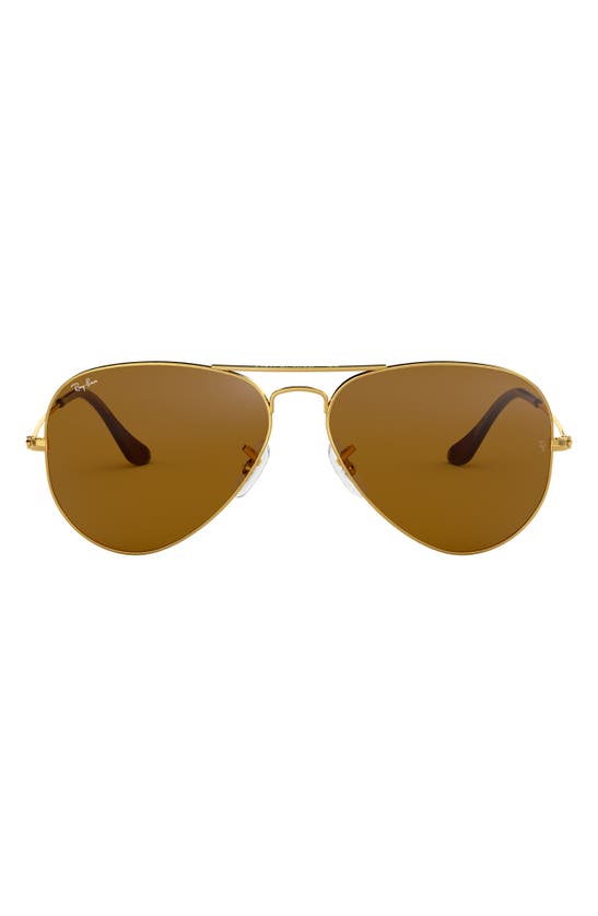 Ray Ban Large Original 62mm Aviator Sunglasses In Brown Grad