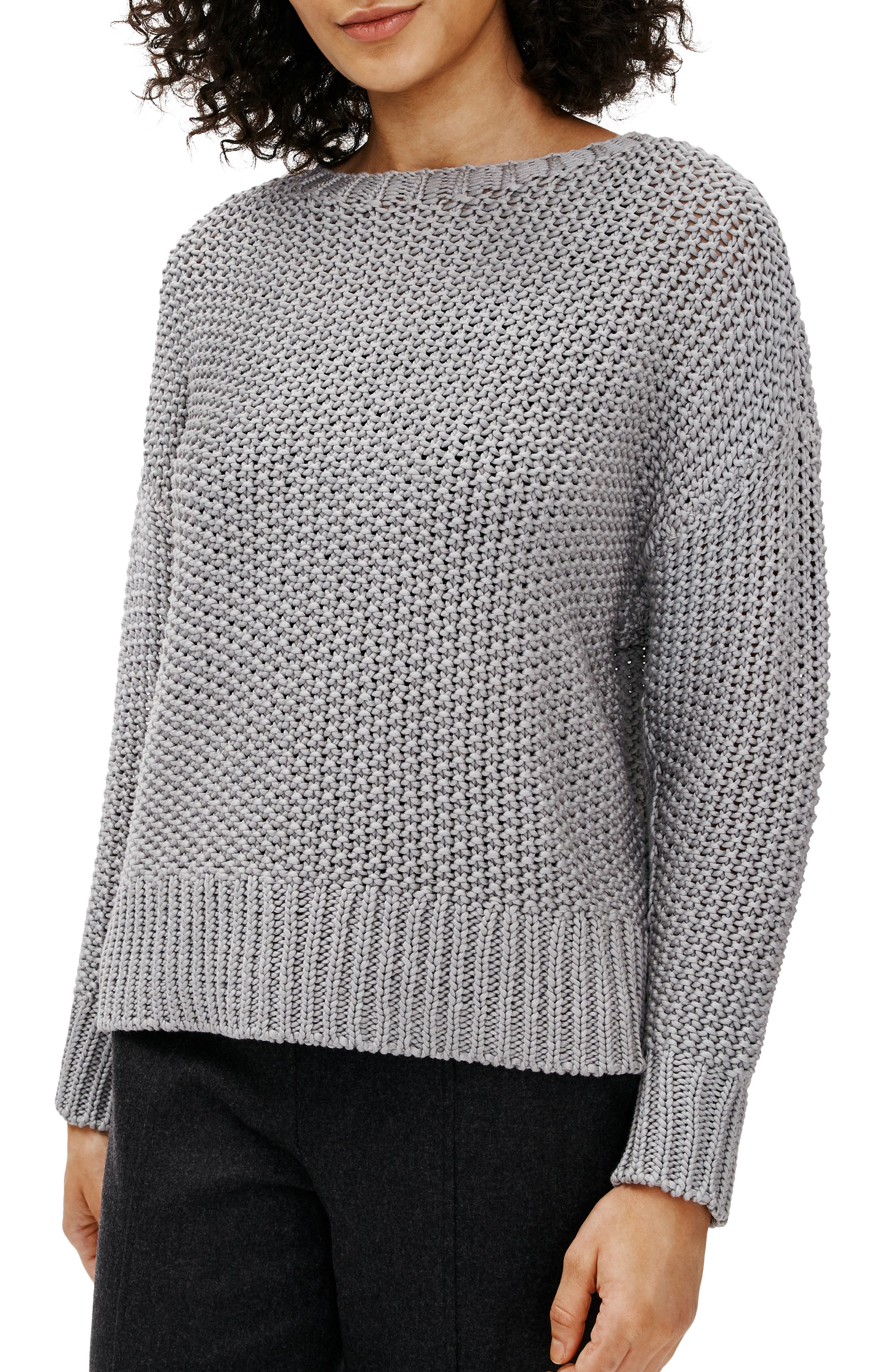 Eileen Fisher Organic Cotton Crewneck Sweater In Moon