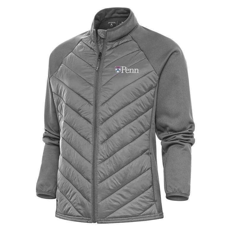 Shop Antigua Steel Pennsylvania Quakers Altitude Full-zip Puffer Jacket