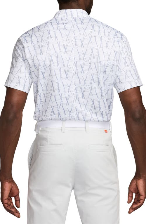 Shop Nike Victory Print Dri-fit Golf Polo In White/light Carbon