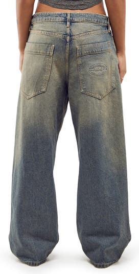BDG Urban Outfitters Jaya Baggy Boyfriend Womens Jeans - DARK VINTAGE