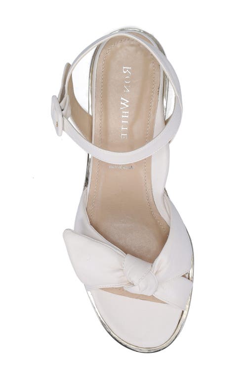 Ron White Cairi Leather Knot Ankle-strap Sandals In Ice