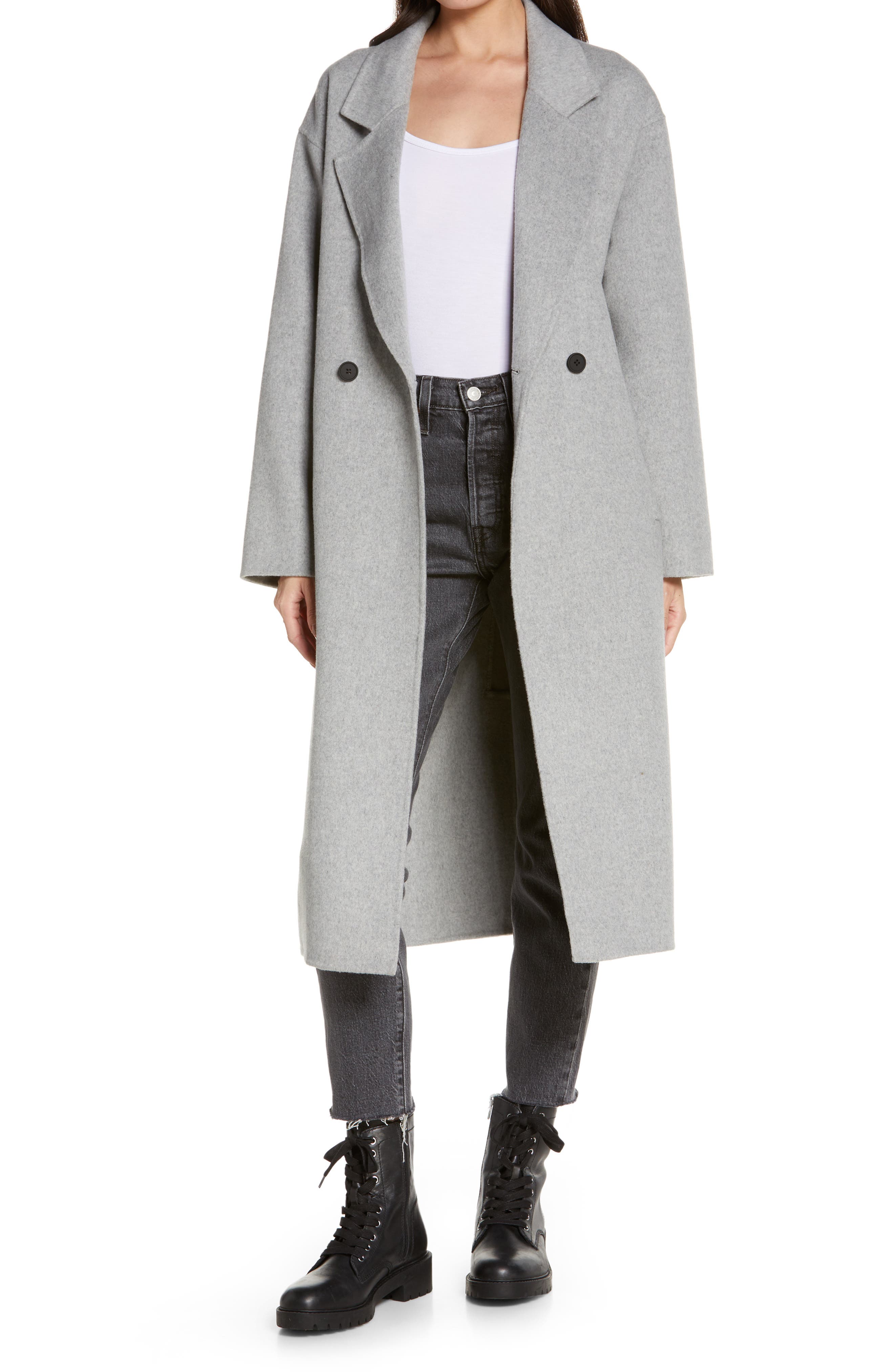 long grey wool coat womens