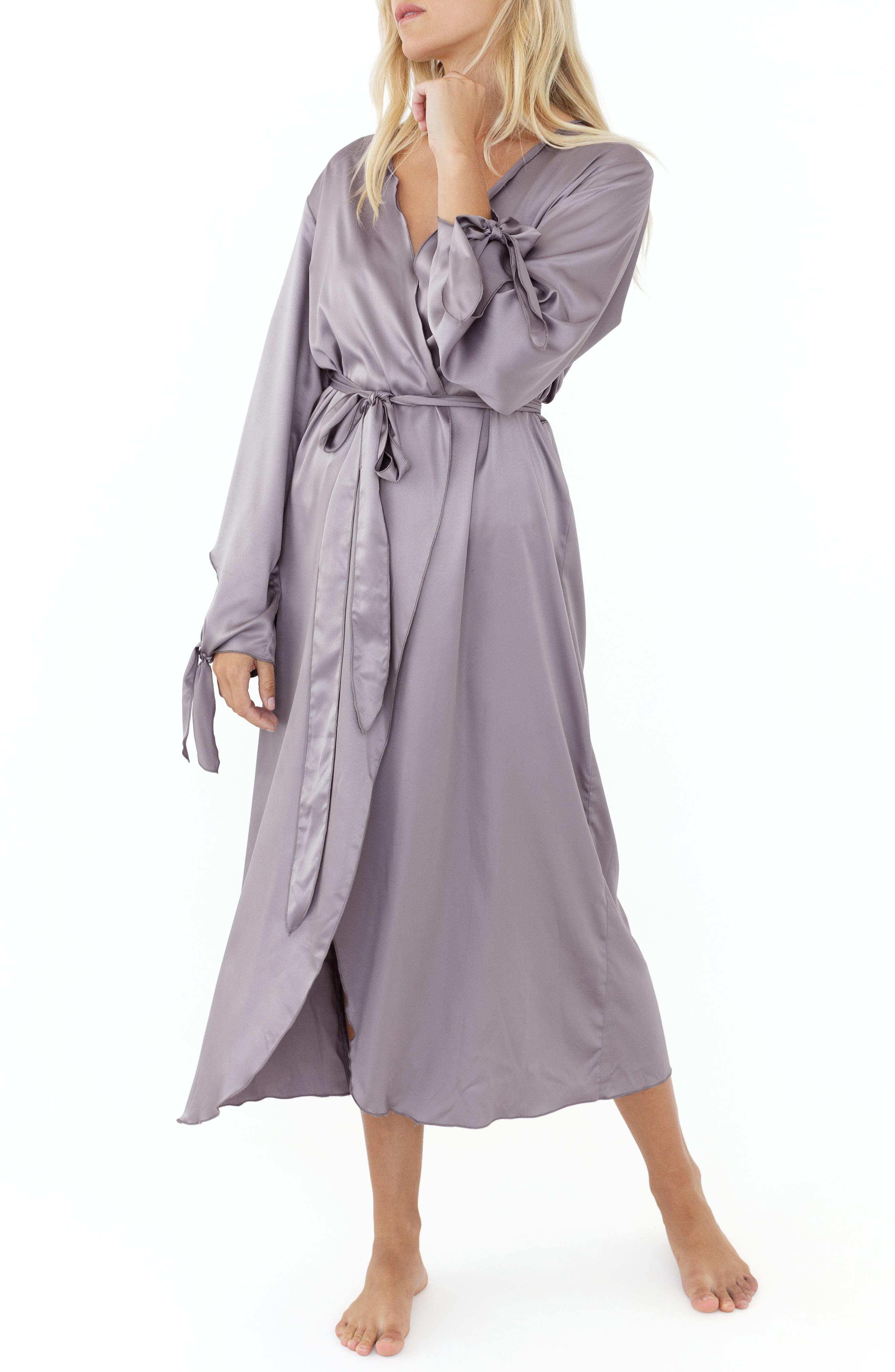 Tie Sleeve Satin Robe Nordstrom