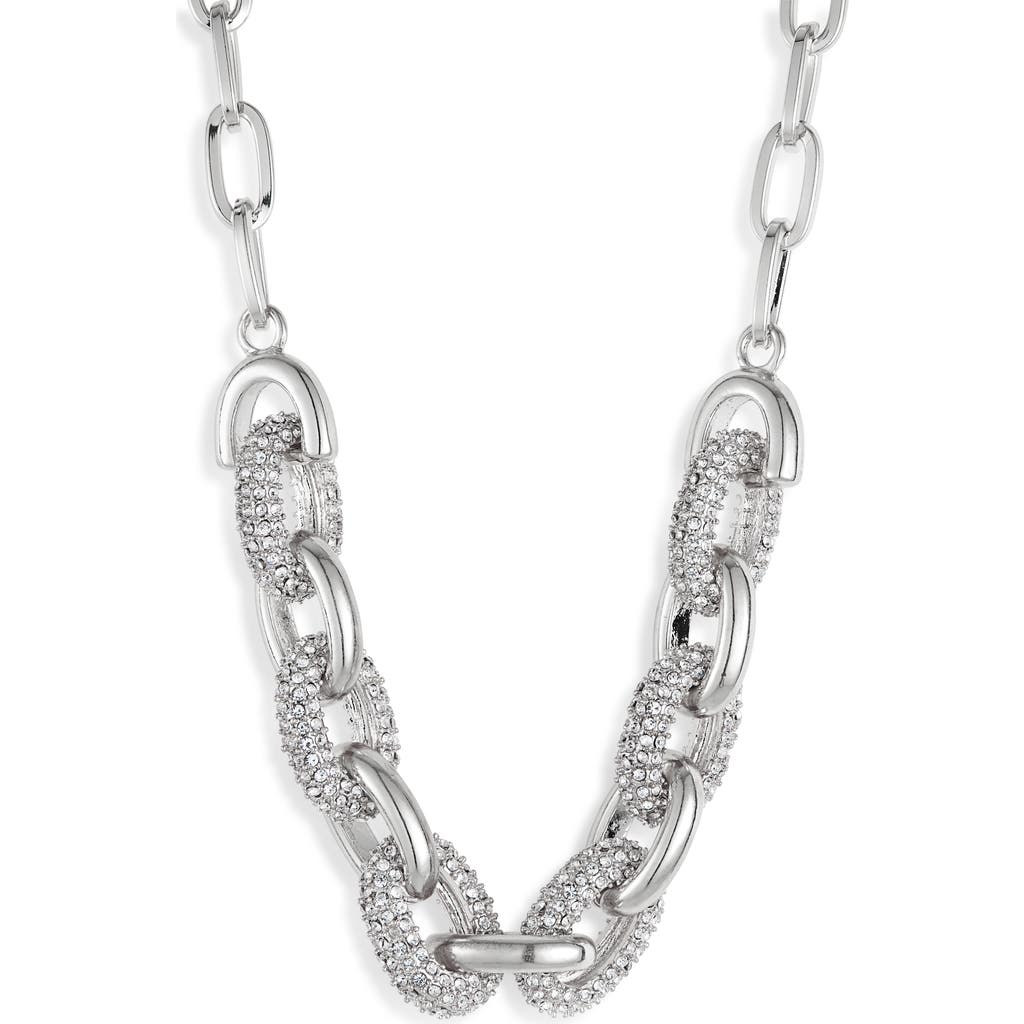 Nordstrom Pavé Crystal Bold Link Chain Necklace In Clear- Rhodium