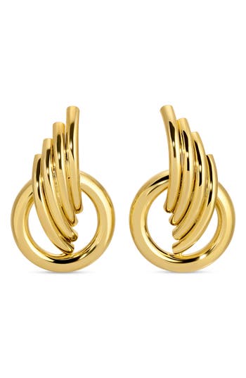 Eye Candy Los Angeles Eleanor Statement Stud Earrings In Gold