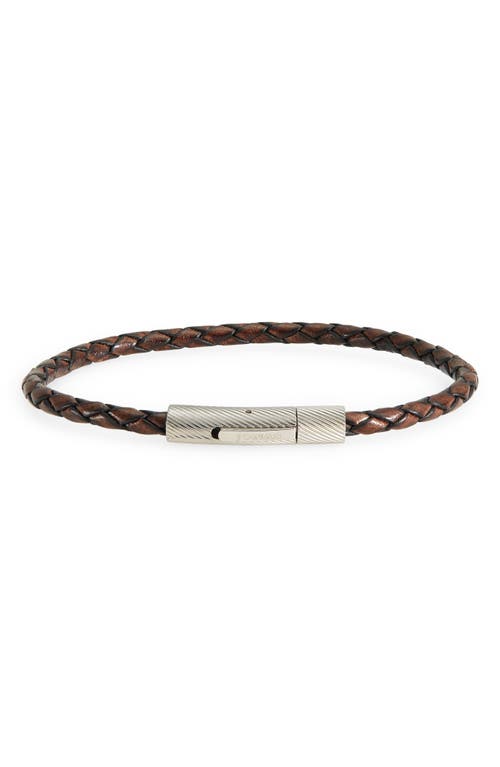 Jonas Studio Men's Single Braided Leather Bracelet in Brown