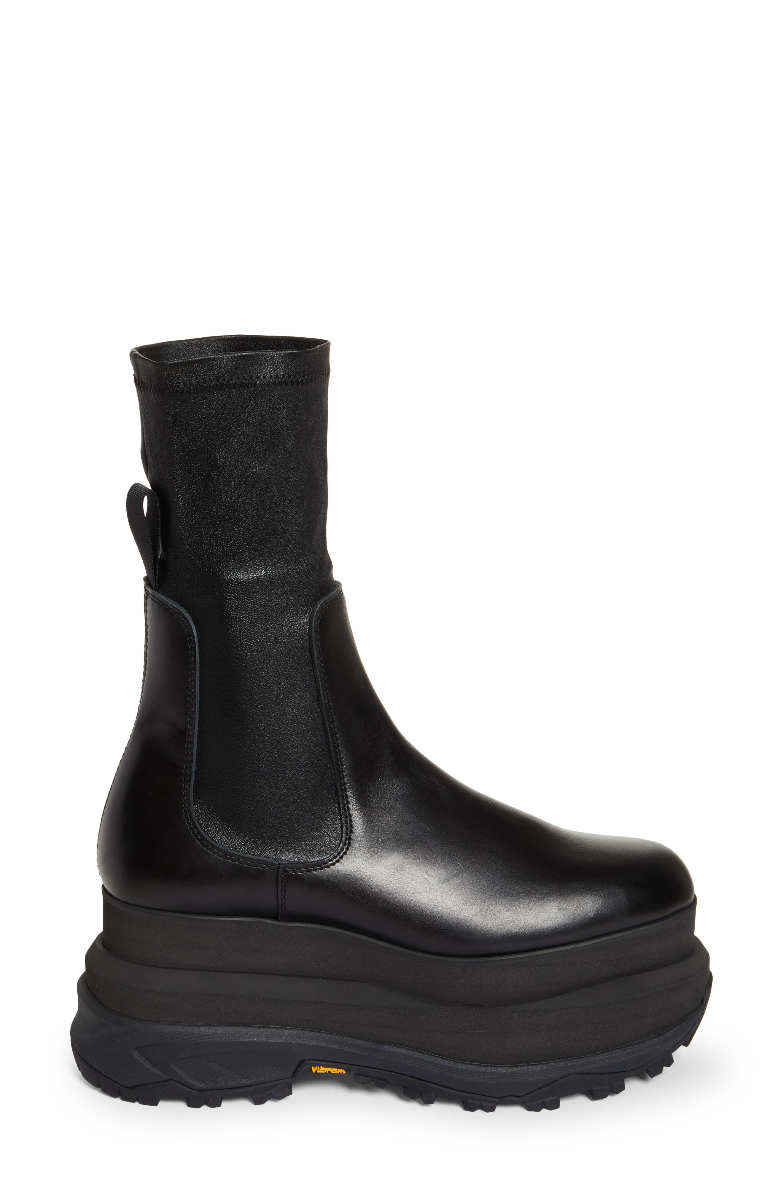 Sacai Stretch Platform Chelsea Boot in Black | Smart Closet