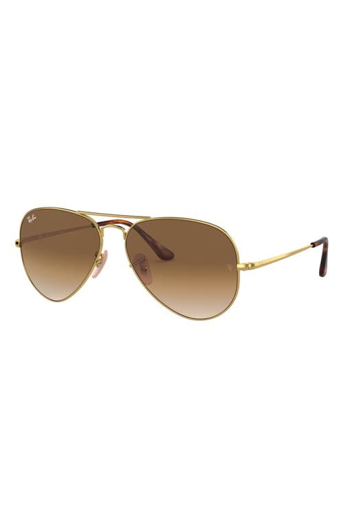 Shop Ray Ban Ray-ban Aviator Metal Ii 58mm Gradient Pilot Sunglasses In Gold/brown Gradient