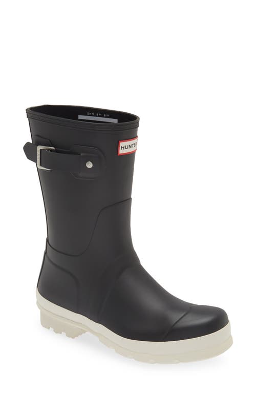 Shop Hunter Original Short Waterproof Rain Boot In Black/white Willow