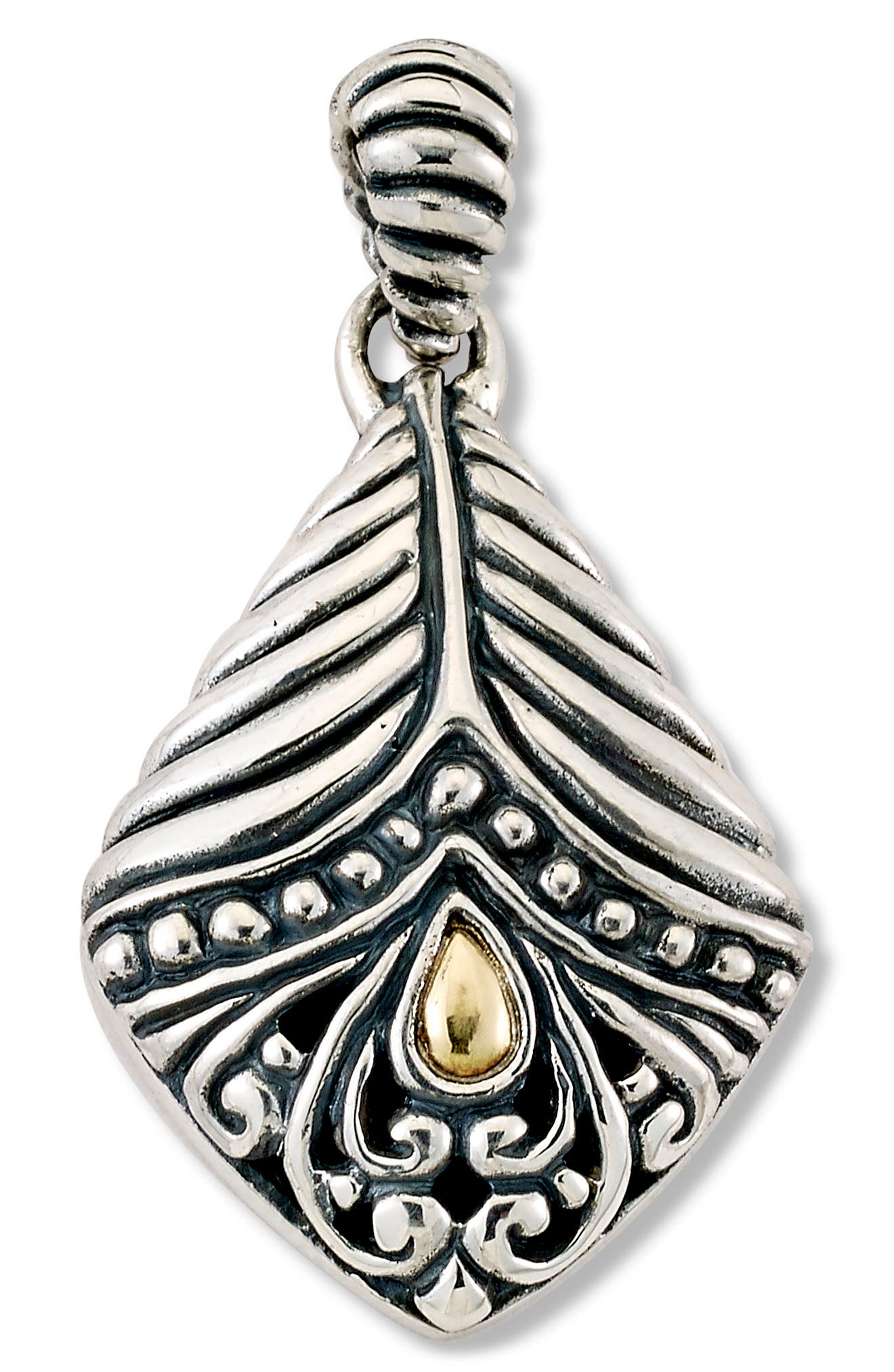 Samuel B. Stainless Steel 18k Gold Bali Design Pendant In Metallic ...