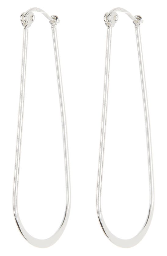 Argento Vivo Sterling Silver Oval Hoop Earrings In Metallic