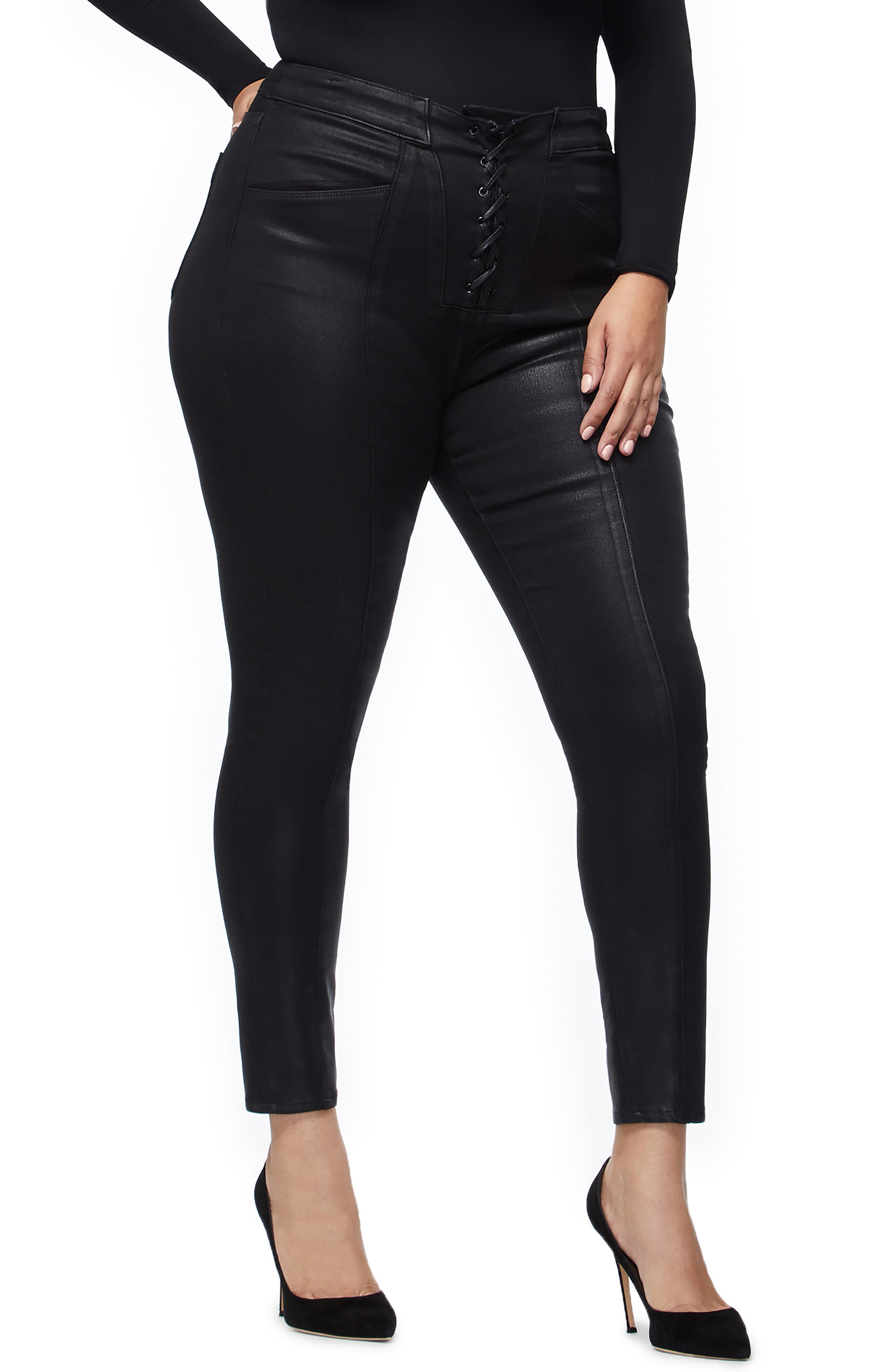 good american lace up jeans