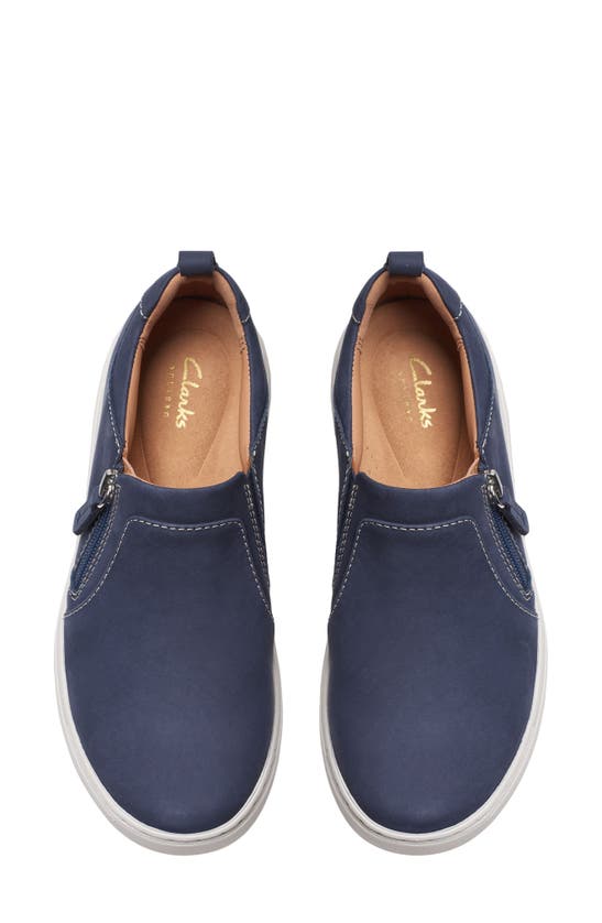 Shop Clarks Nalle Lilac Slip-on Sneaker In Navy Nubuc