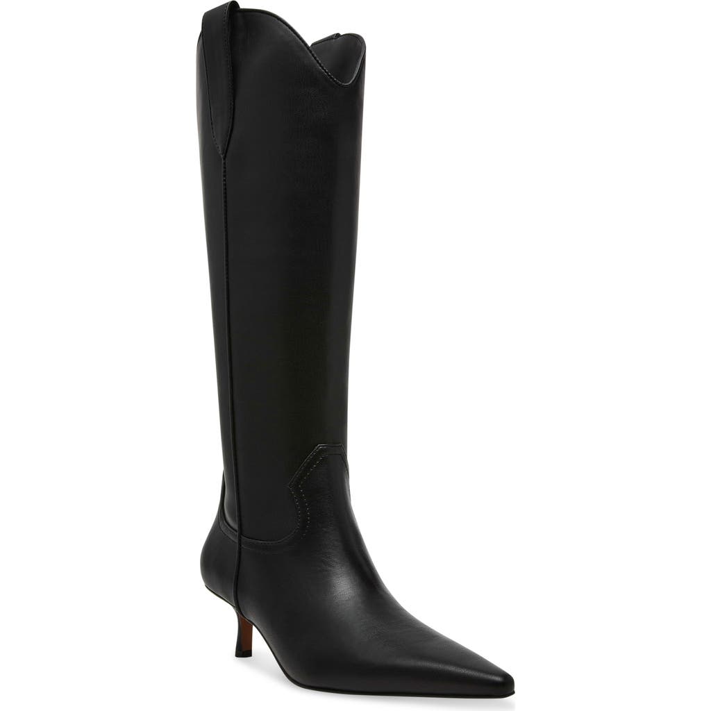 Steven New York Britt Western Pointed Toe Boot In Black