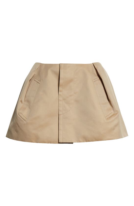 Shop Sacai Flared Cotton Blend Gabardine Shorts In Beige