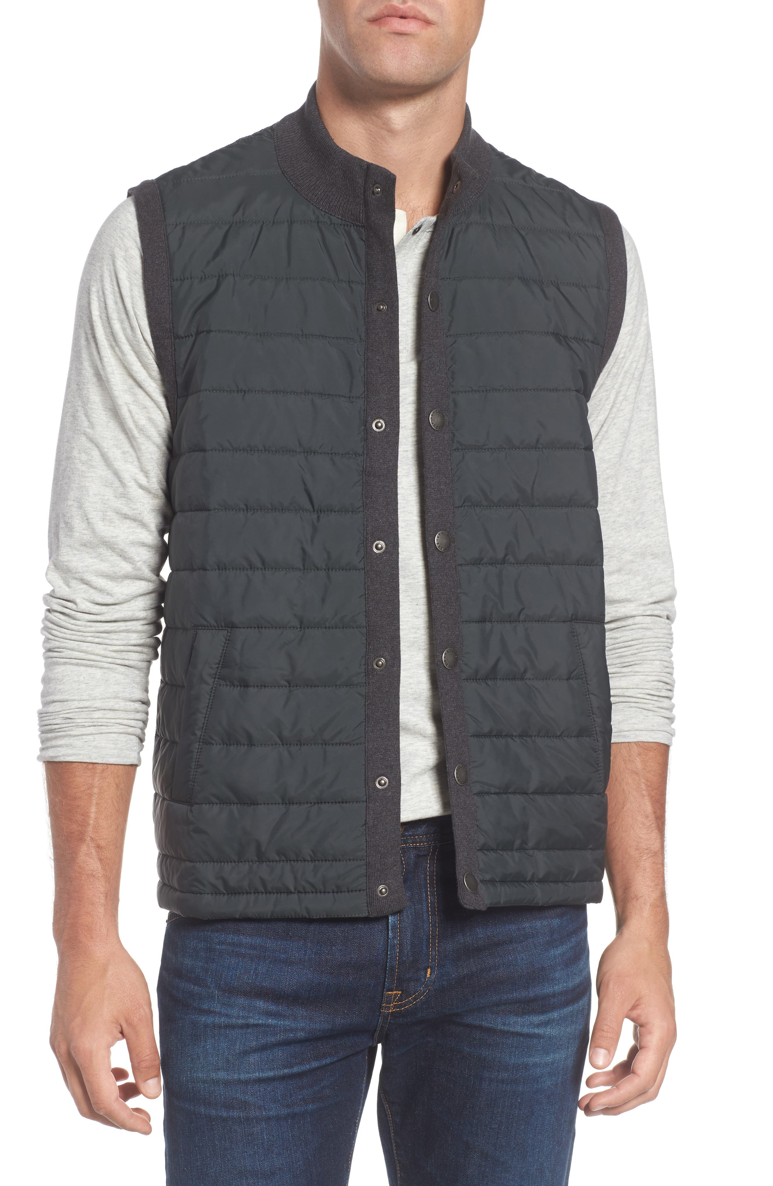 Barbour 'Essential' Tailored Fit Mixed Media Vest Nordstrom