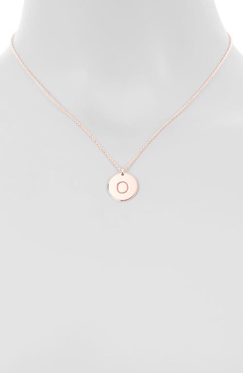 Meshmerise Initial Disc Pendant Necklace In Rose-o