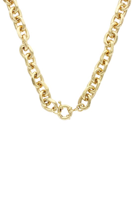 Shop Olivia Welles Leena Collage Chain Necklace In Yellow Gold Multi