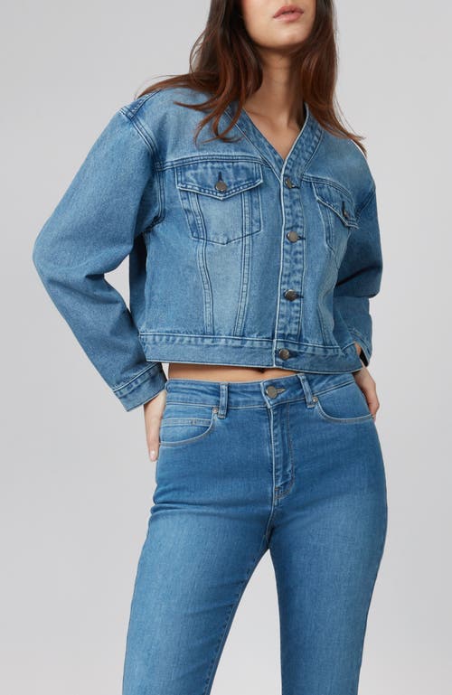 Lola Jeans Aurora Cropped Denim Jacket In Morning Day Light