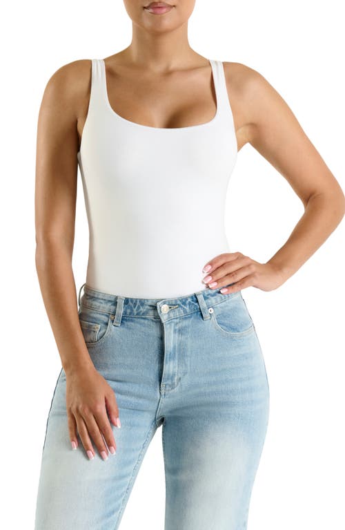 The NW Smooth Tank Bodysuit in White