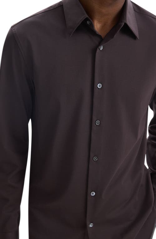 Shop Theory Sylvain Nd Structure Knit Button-up Shirt In Hickory-spf