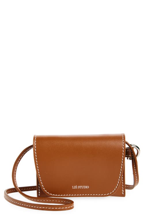 Shop Lie Studio Lié Studio Stella Leather Wallet In Toffee Brown