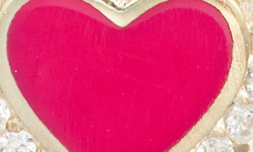 Shop Shymi Everyday Pavé & Enamel Heart Pendant Necklace In Gold/pink