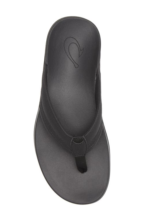 Shop Olukai Maha Flip Flop In Black/black