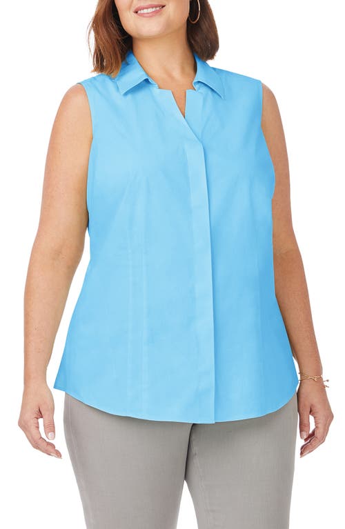 Taylor Sleeveless Button-Up Shirt in Baltic Blue