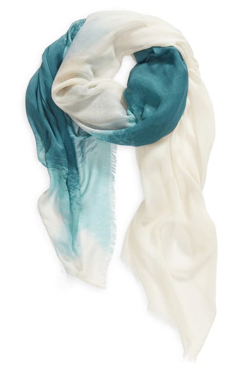 Shop Nordstrom Print Modal & Silk Scarf In Teal Framed Pigment