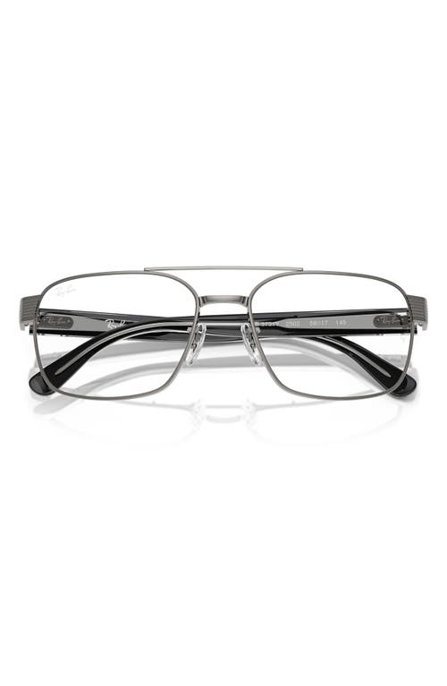 Ray Ban Ray-ban 58mm Square Optical Glasses In Gunmetal