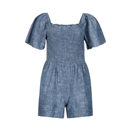 Shop Hope & Henry Organic Smocked Chambray Romper