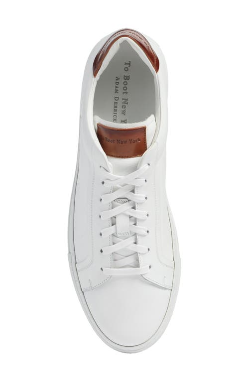 To Boot New York Knox Mens Leather Round Toe Casual And Fashion Sneakers In White/tan Leather