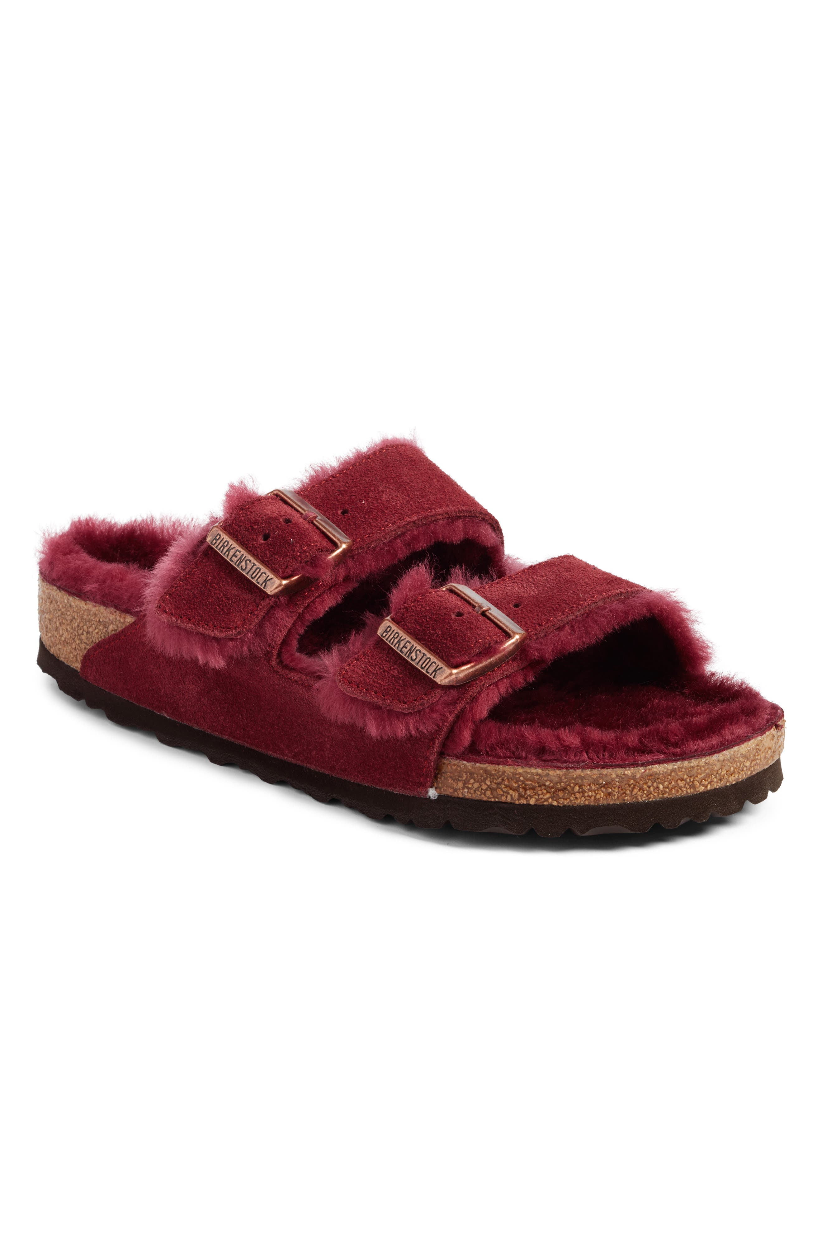 birkenstock shearling lined sandals