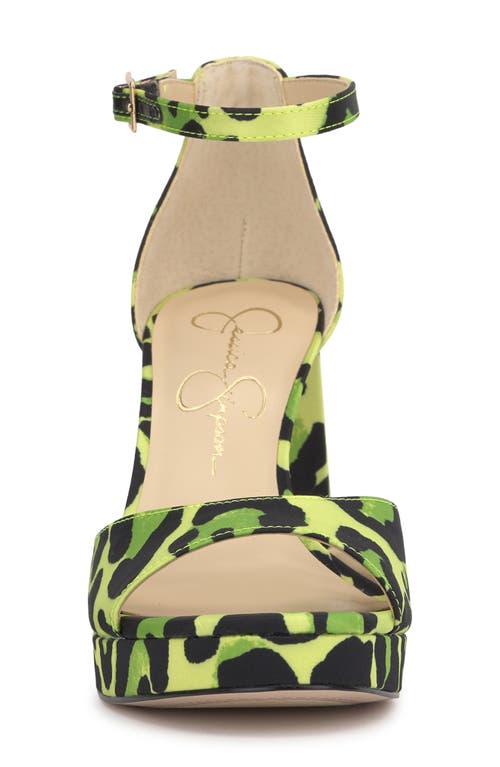 Shop Jessica Simpson Kaliah Ankle Strap Platform Sandal In Green/black