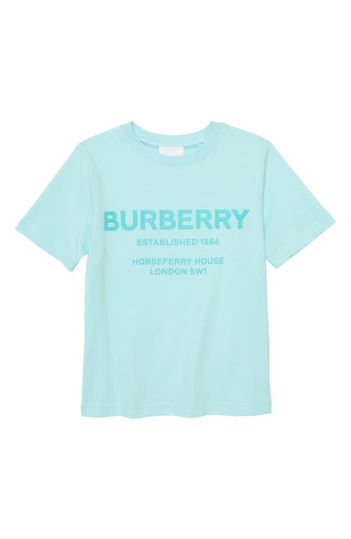 burberry Kids' Bristle Horseferry Logo Graphic Tee in Light Aqua