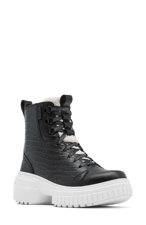 Sorel Ona Ave Lux Waterproof Boot In Black/chalk