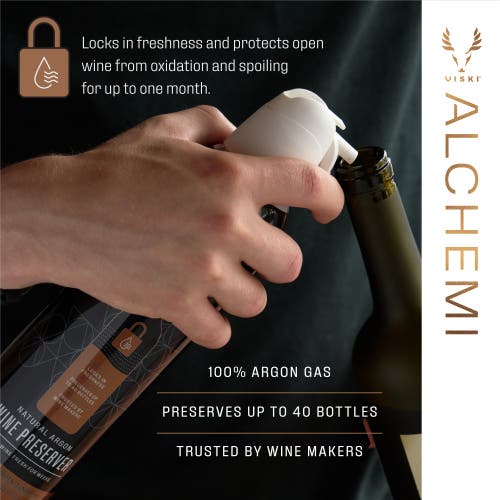 Viski Alchemi Natural Argon Wine Preserver In Black