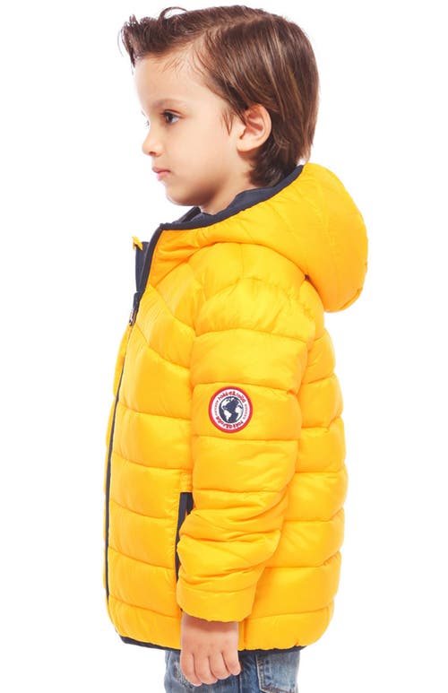 Rokka&rolla Kids' Reversible Lightweight Puffer Jacket In Spectra Yellow