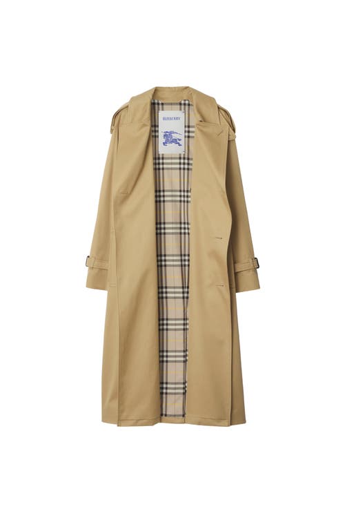 Burberry Waterloo Beige Double-breasted Trench Coat With Classic Collar And Belt Closure In Cotton Woman In Brown