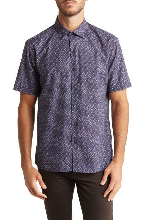 Alvin Floral Print Short Sleeve Button-Up Shirt