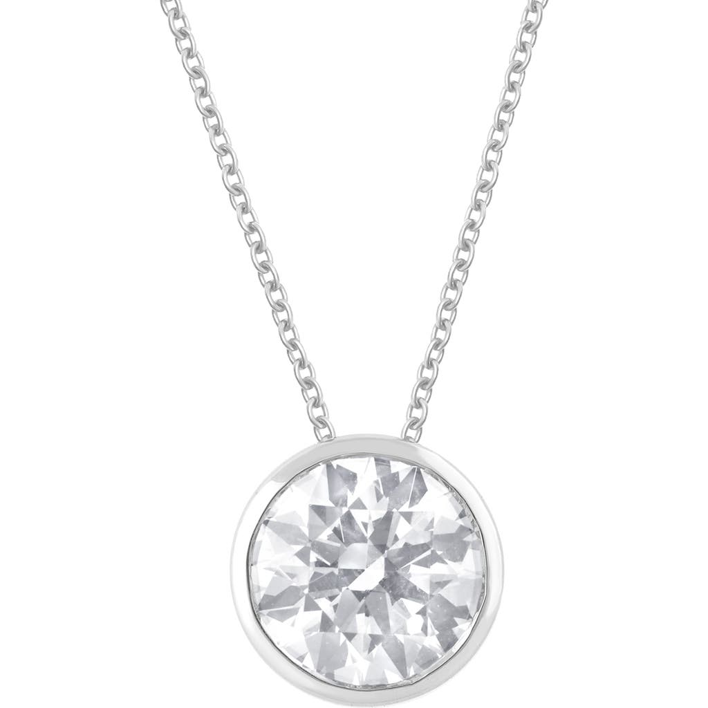 Shop Badgley Mischka Collection Round Cut Lab Created Diamond Necklace In White Gold