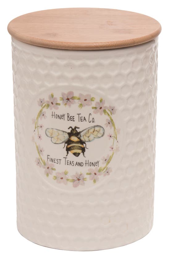 Transpac Honey Bee Tea Co. Watercolor Fauna Canister In White ModeSens