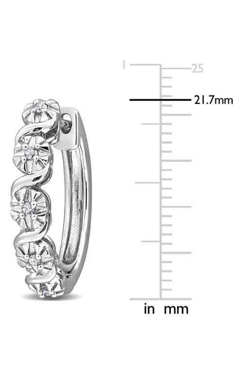 Delmar Diamond Oval Link Hoop Earrings In Silver